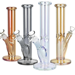 8" 10" glass water bong straight electroplate